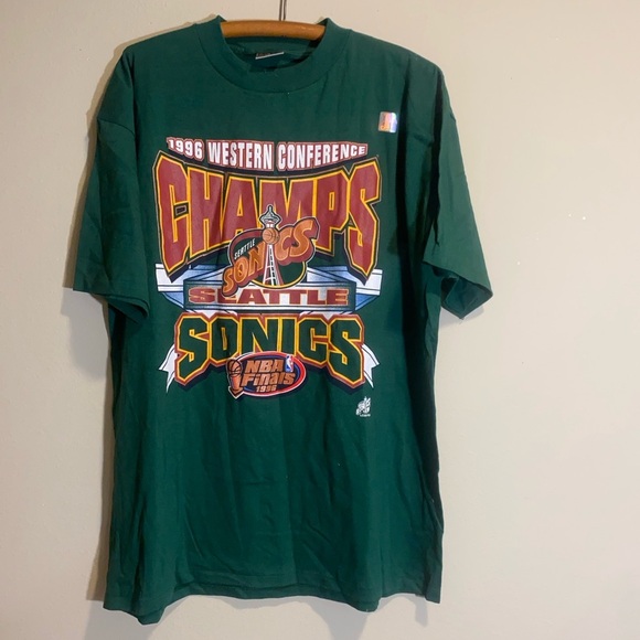 RARE-Vintage 1996 Seattle SuperSonics Western Conference Champs NBA Finals Tee - Picture 3 of 11